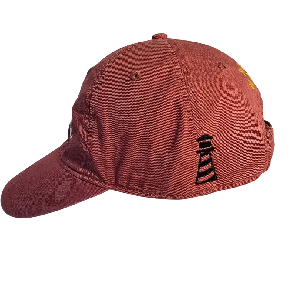 Sweet Lowland Tybee Island GA Nautical Baseball Cap Hat Red Embroidered Boat - Picture 5 of 11